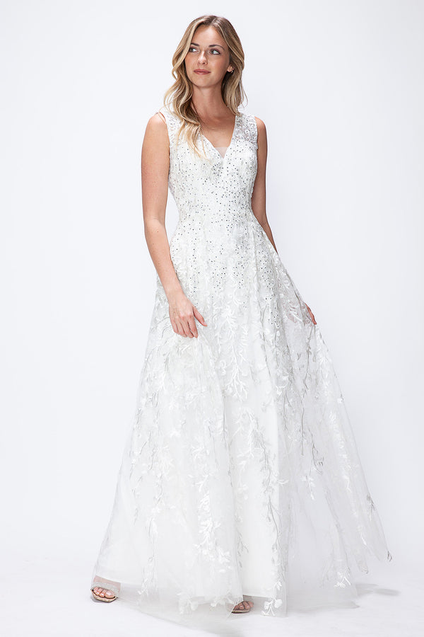 Bridal Long Wedding Lace Dress Lenovia 8337
