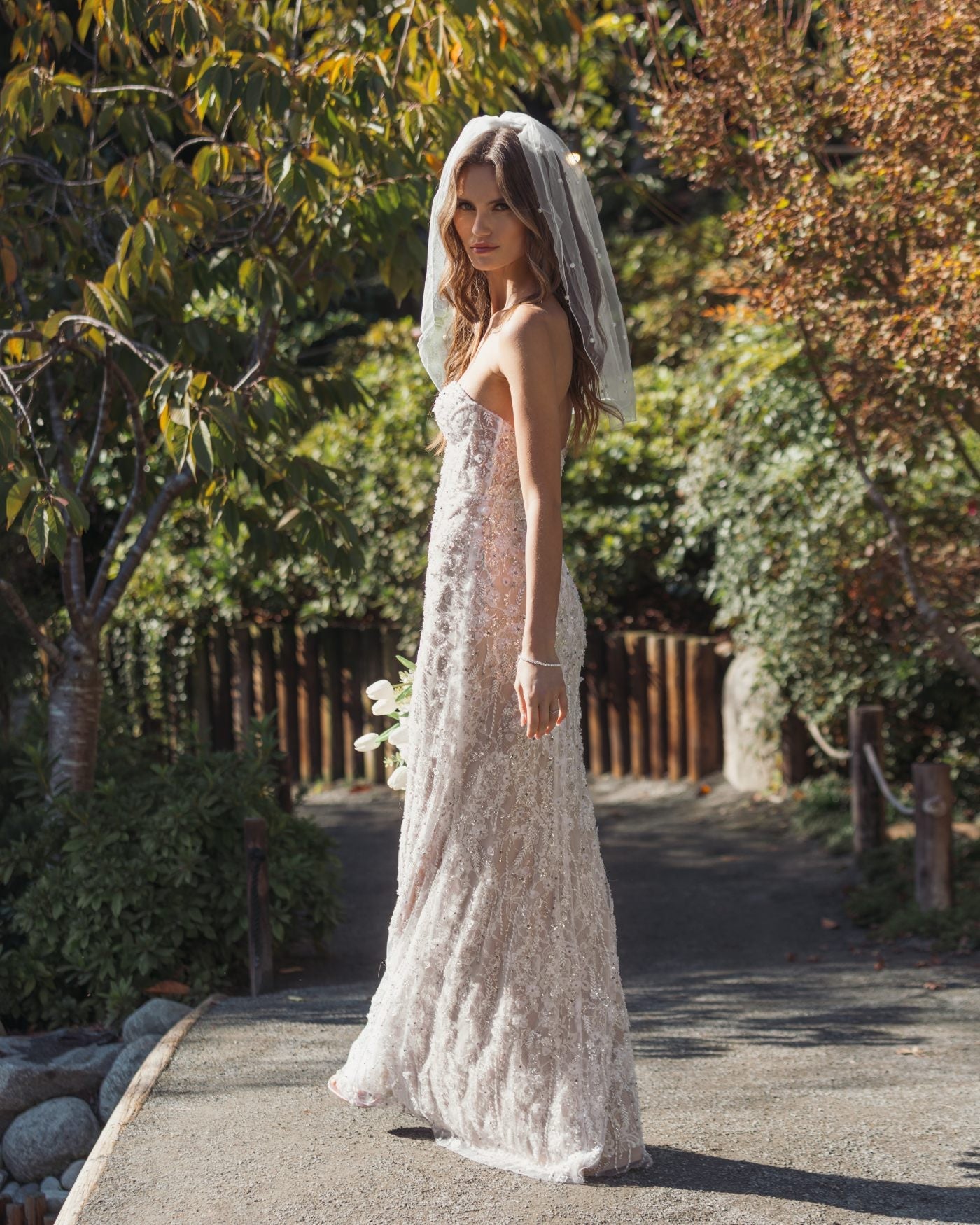Wedding Dresses Long Fitted Bridal Gown - Lace - Mac Duggal 68893 Ivory Nude-Lace-68893-Sequin
