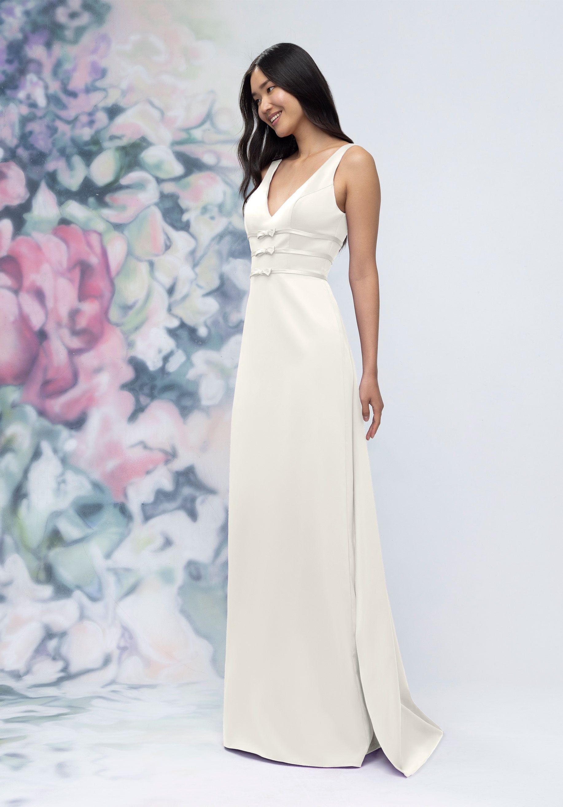Wedding Dresses Long Slit Wedding Dress Ivory-Satin-3030013-Train
