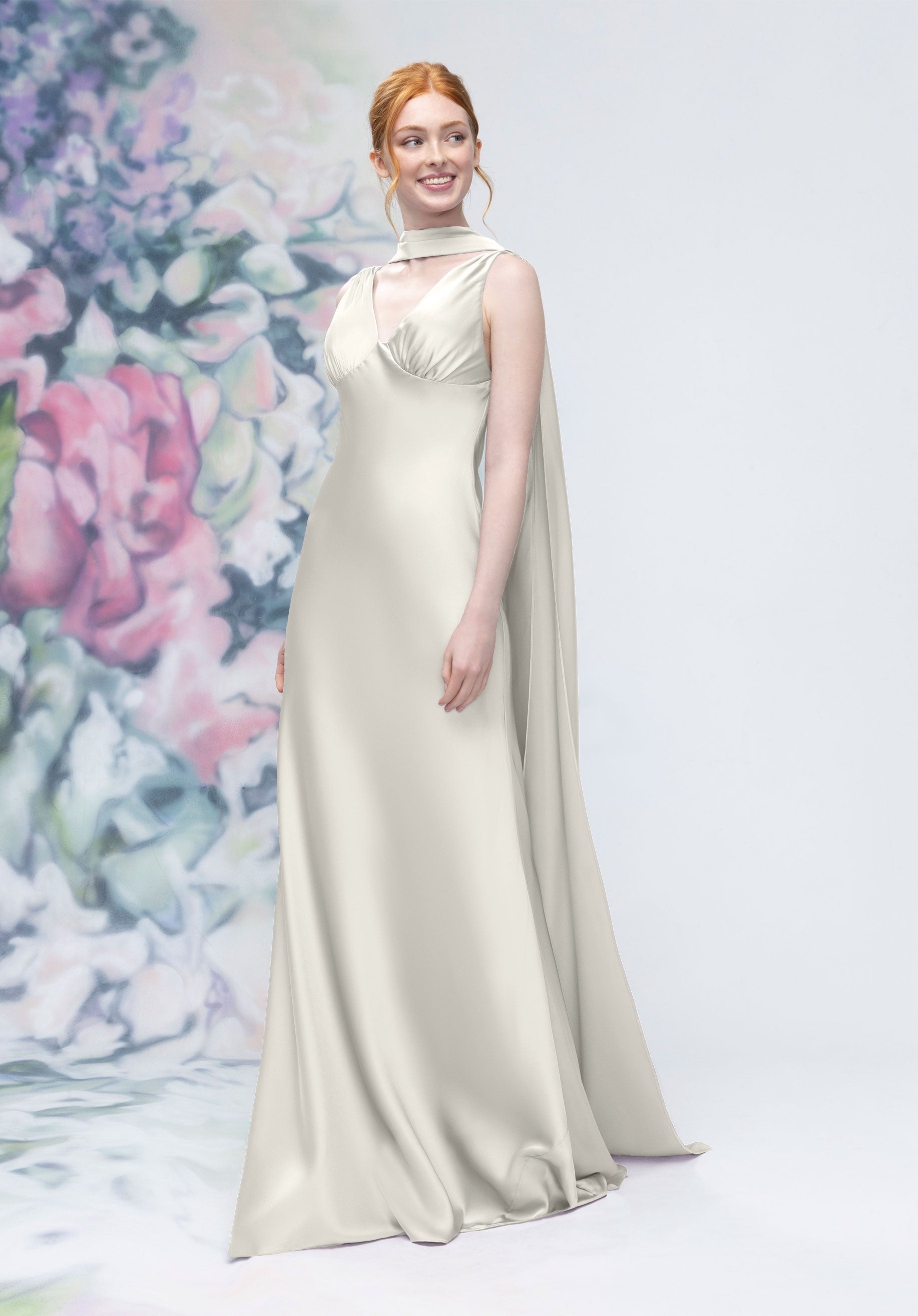 Wedding Dresses A line Wedding Long Dress Ivory-Satin-3030016-Cowl