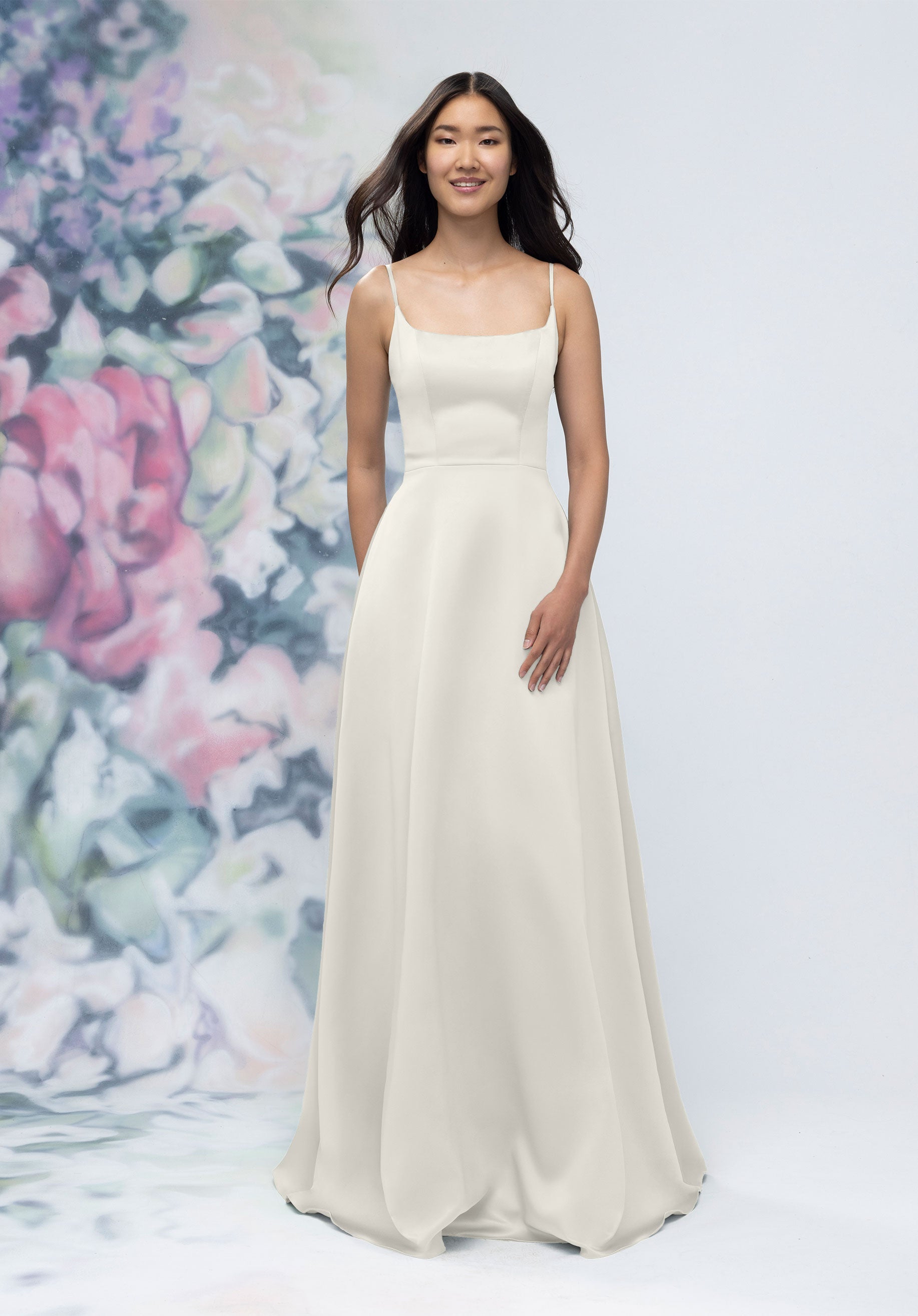 Wedding Dresses Long A Line Wedding Dress Ivory-Satin-3030017-A Line