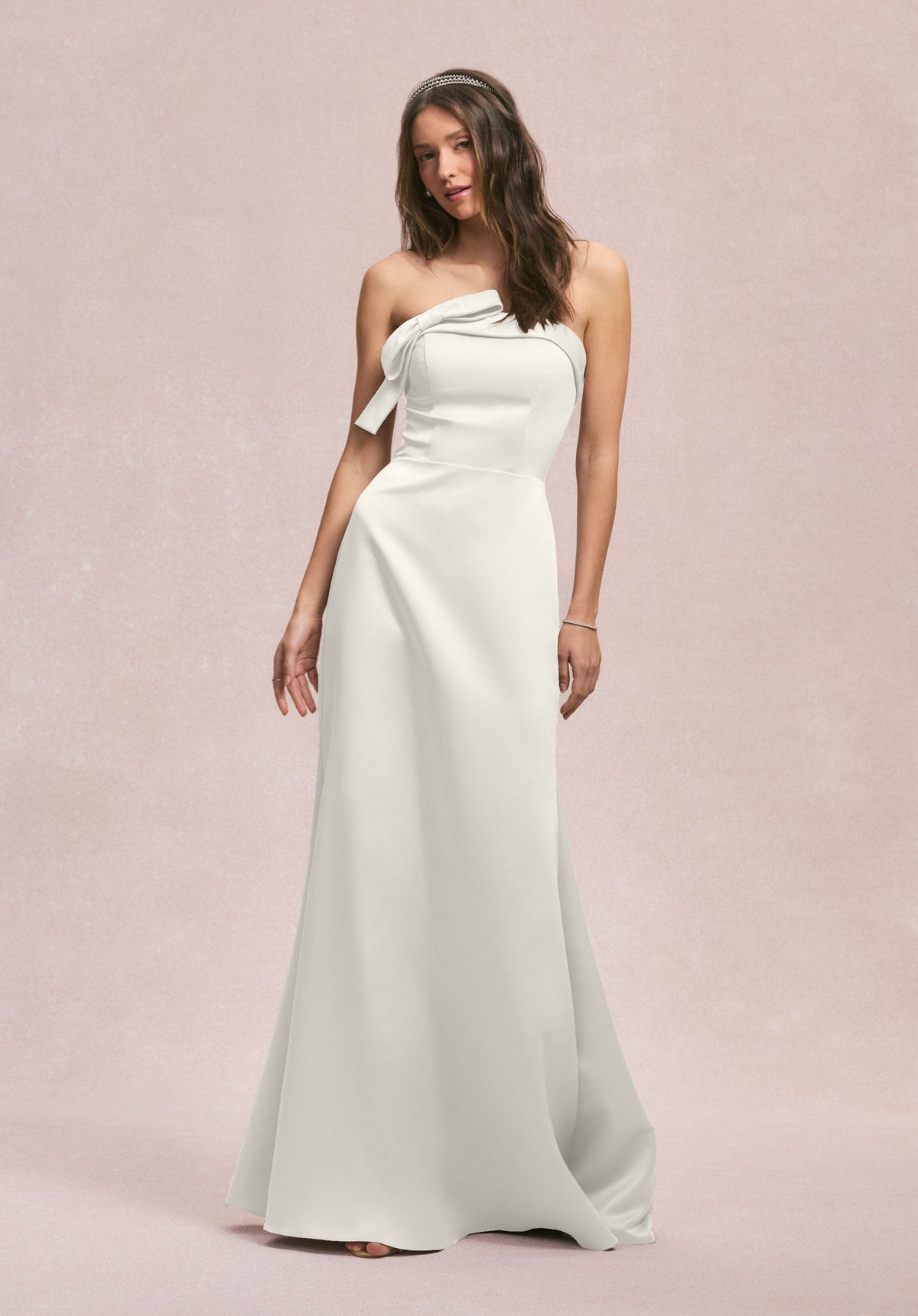 Wedding Dresses Long A Line Bridal Wedding Dress Ivory-Satin-31246-Fitted