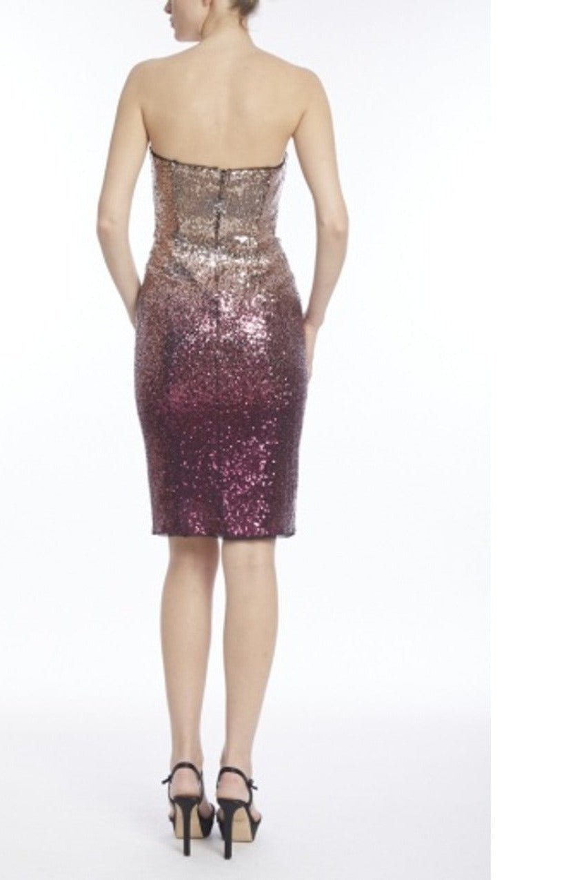 Jewel by Badgley Mischka Strapless Ombre Sequin Mini Dress J0005