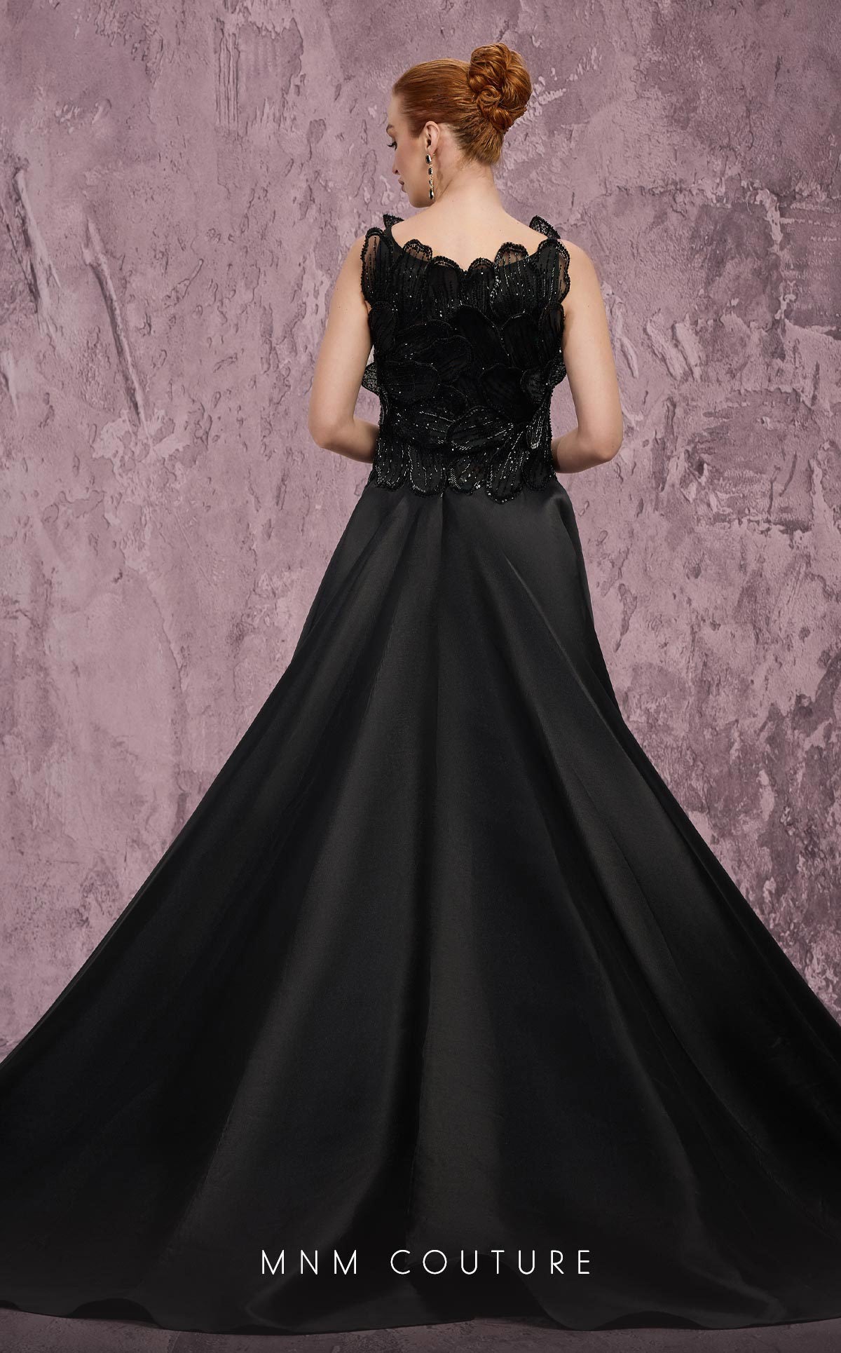 Crew/High-Neck Floor-Length Sequin Evening Sheath MNM Couture J03186