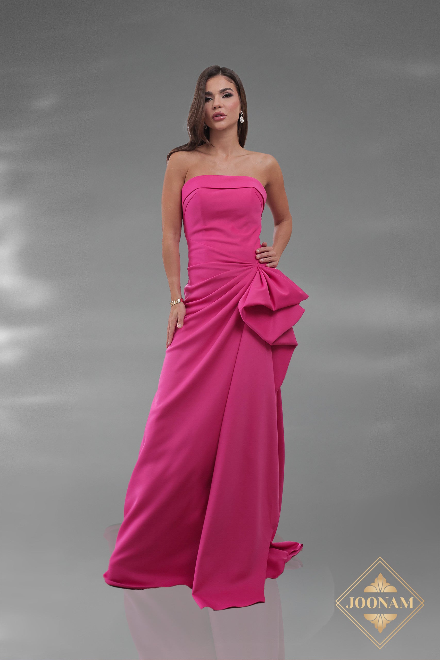 Prom Dresses Ruffle Long Prom Formal Dress Fuchsia