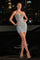 Cocktail Dresses Short Printed Glitter Cocktail Dress LT Blue