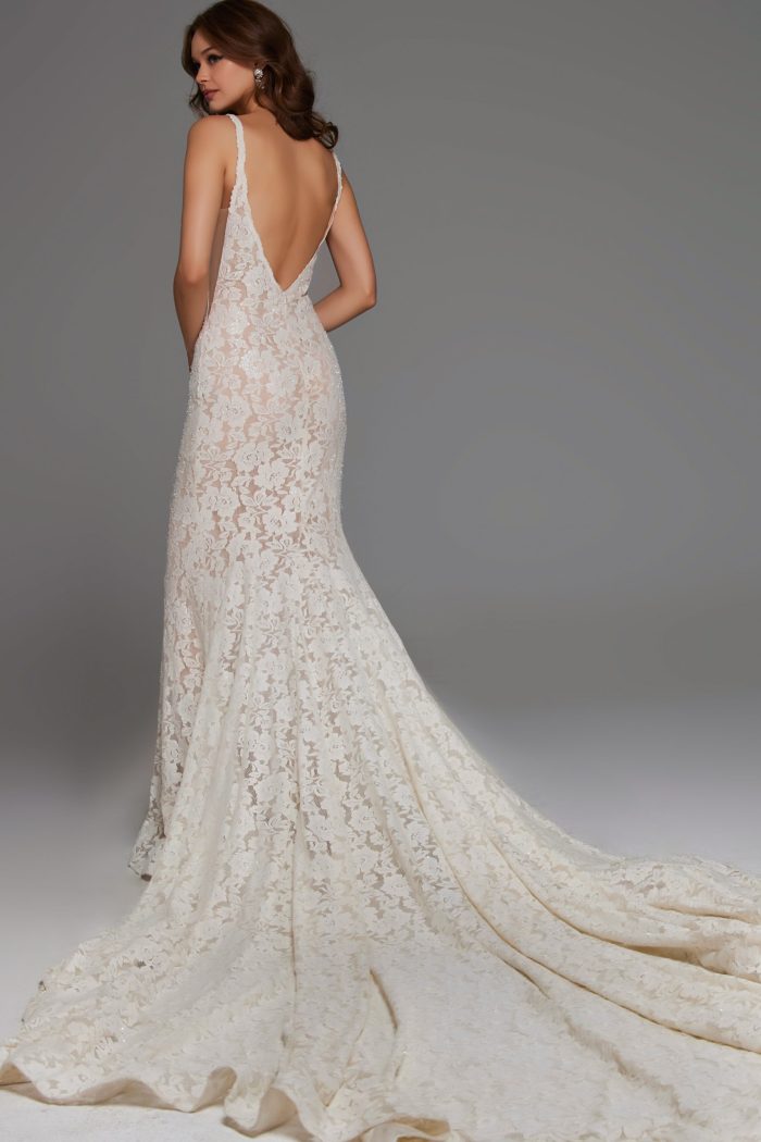 Wedding Dresses Mermaid Long Lace Wedding Dress Ivory/Nude