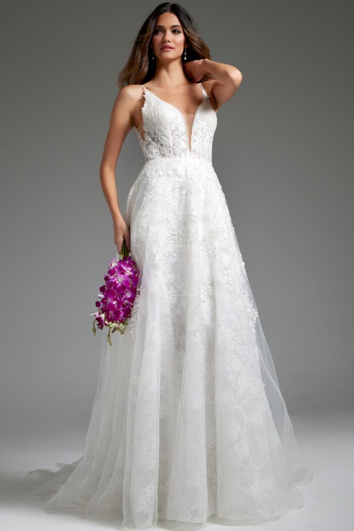 Jovani JB07147 Bridal Ballgown Long Beaded Wedding Dress