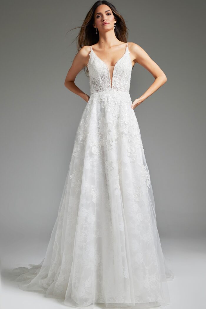 Jovani JB07147 Bridal Ballgown Long Beaded Wedding Dress