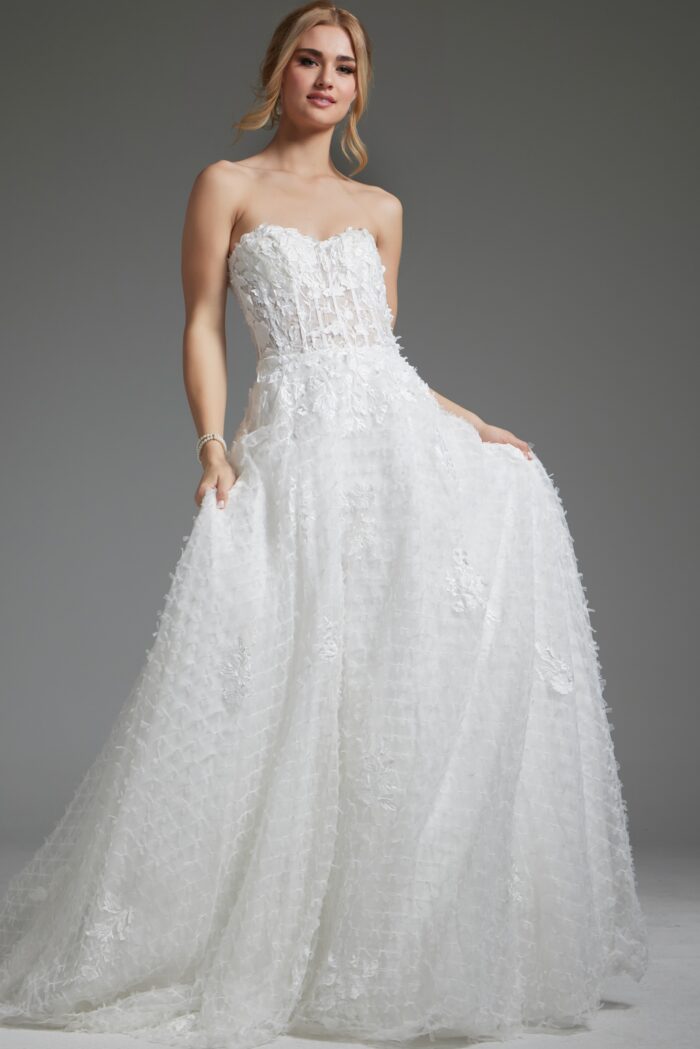 Wedding Dresses A Line Long Wedding Dress Off-White