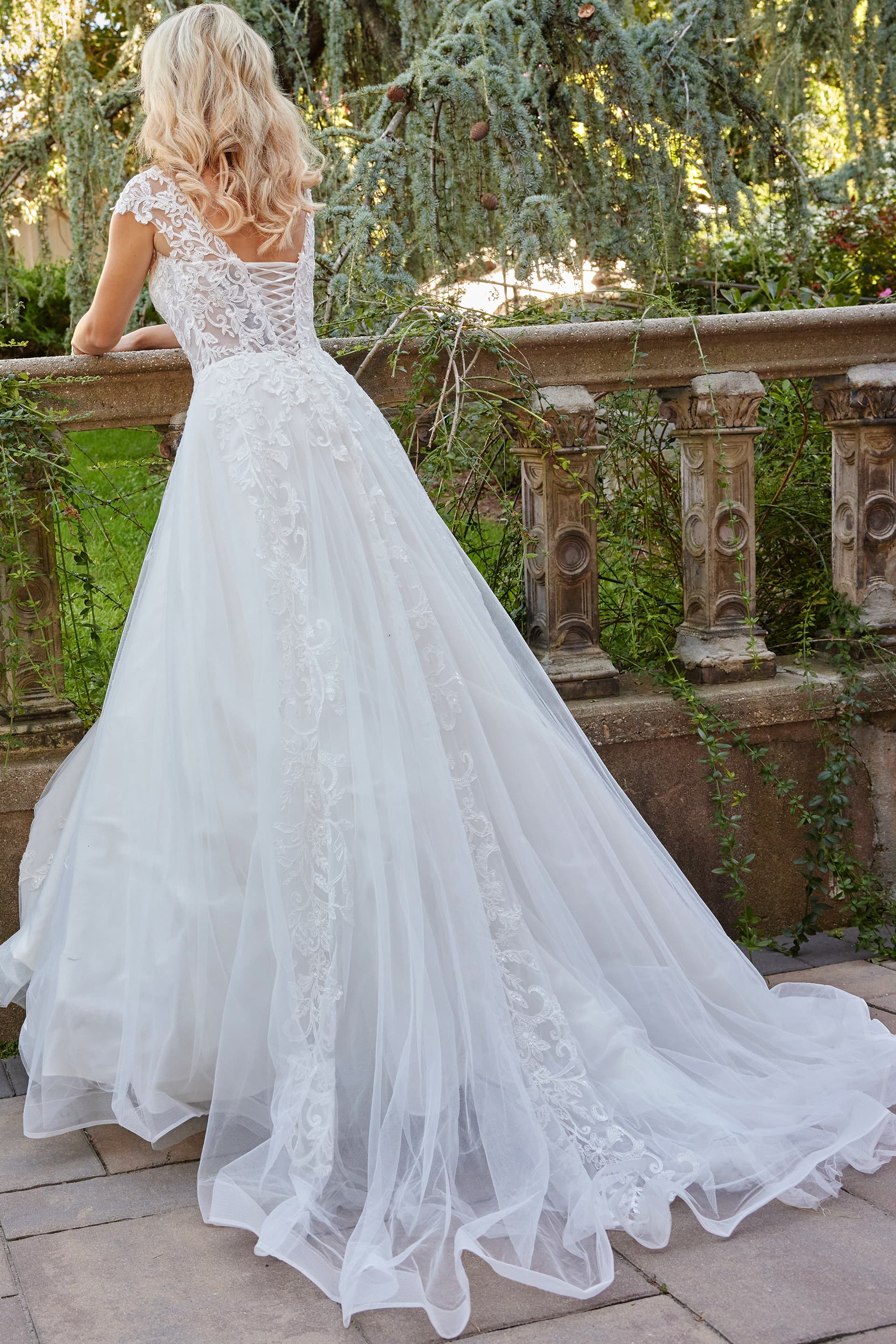 Wedding Dresses A Line Long Lace Wedding Dress Ivory