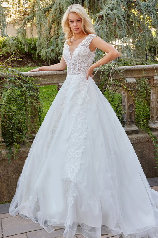 Wedding Dresses A Line Long Lace Wedding Dress Ivory