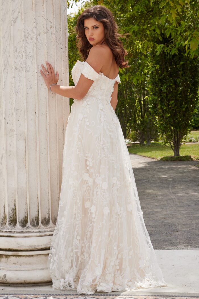 Jovani JB220002 Bridal Gown Long 3D Floral Applique Wedding Dress