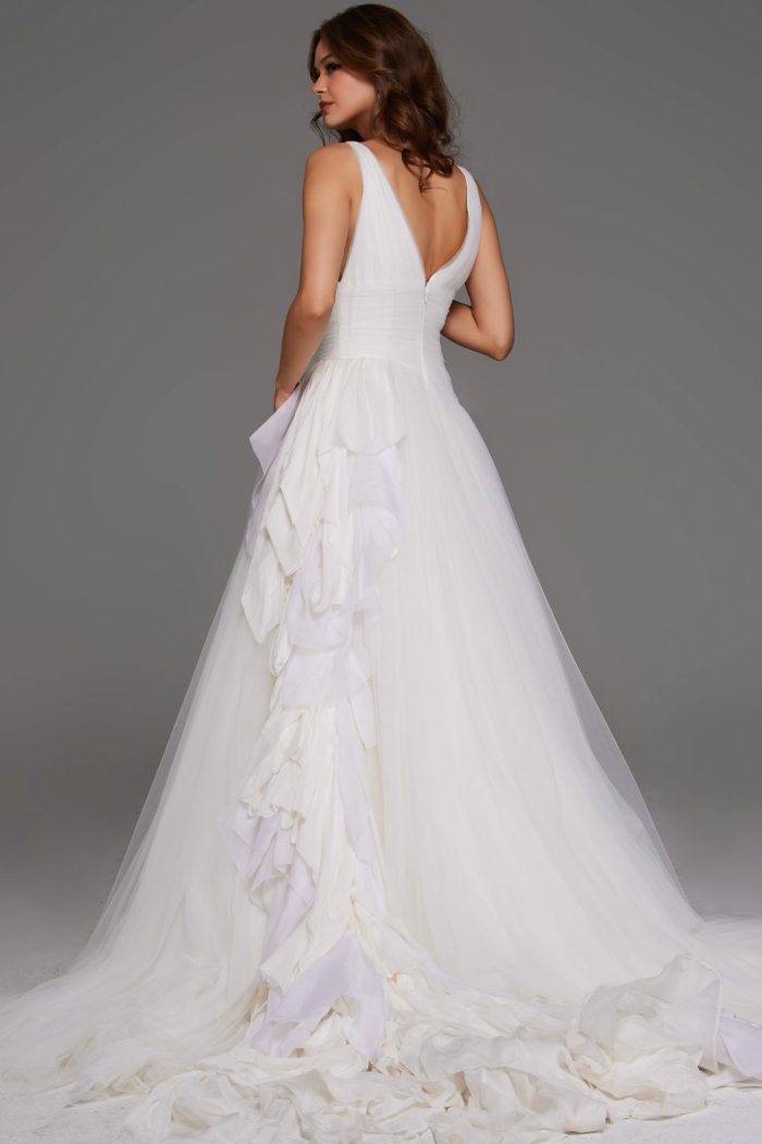 Jovani JB23241 Long Bridal Gown Ruffle A Line Wedding Dress