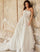 Wedding Dresses Ball Gown Glitter Long Lace Wedding Dress  Off-White