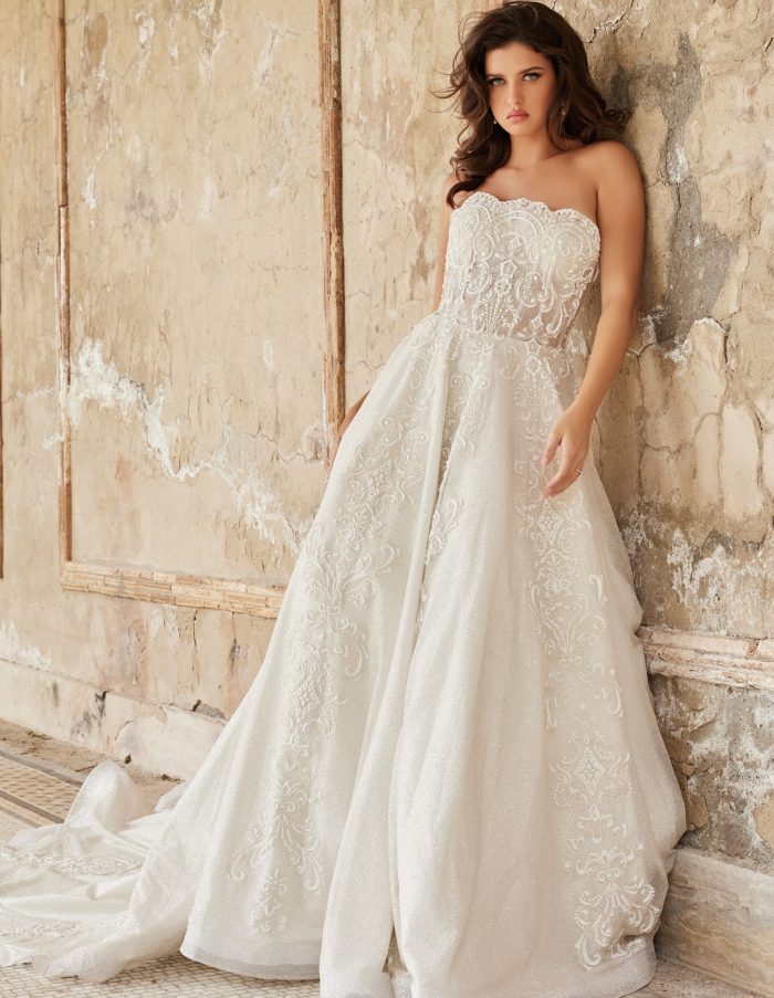 Wedding Dresses Ball Gown Glitter Long Lace Wedding Dress  Off-White