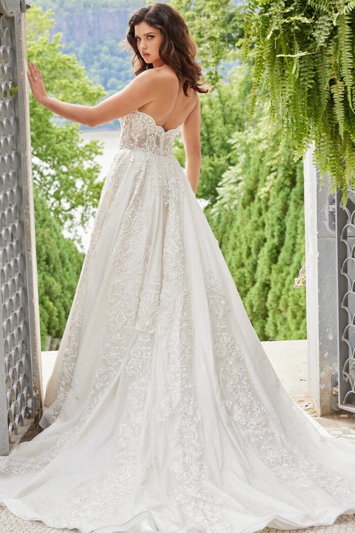Jovani JB24563 Ball Gown Glitter Long Lace Wedding Dress
