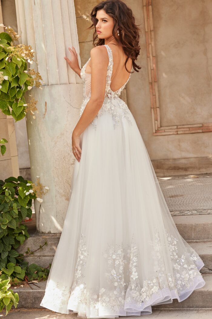 Jovani JB25737 Long Sequin Ballgown Wedding Dress