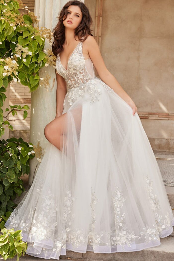 Jovani JB25737 Long Sequin Ballgown Wedding Dress