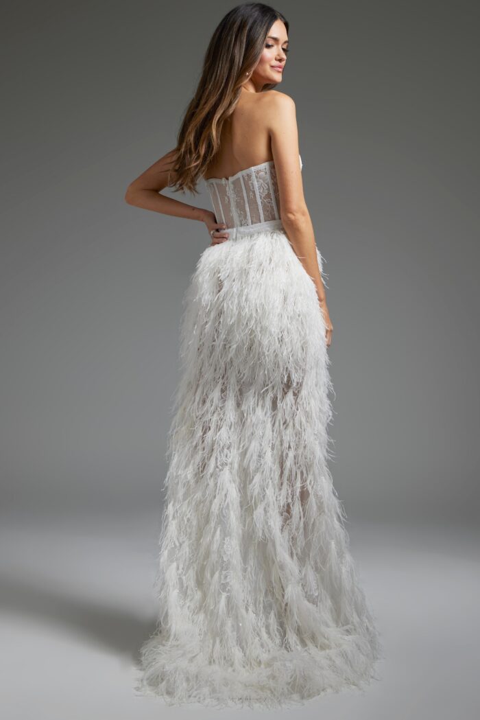 Wedding Dresses Bridal Gown High Slit Long Mermaid Wedding Dress Off-White