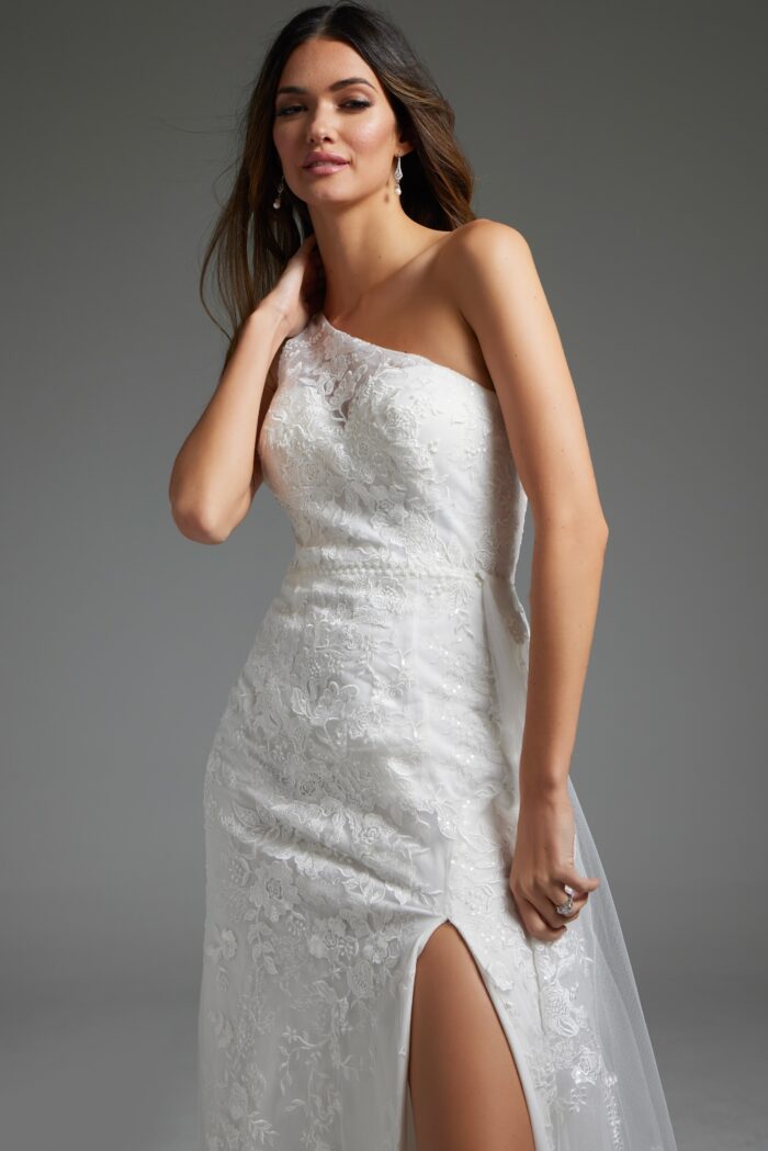 Jovani JB37601 Long Bridal Gown High Slit Wedding Dress