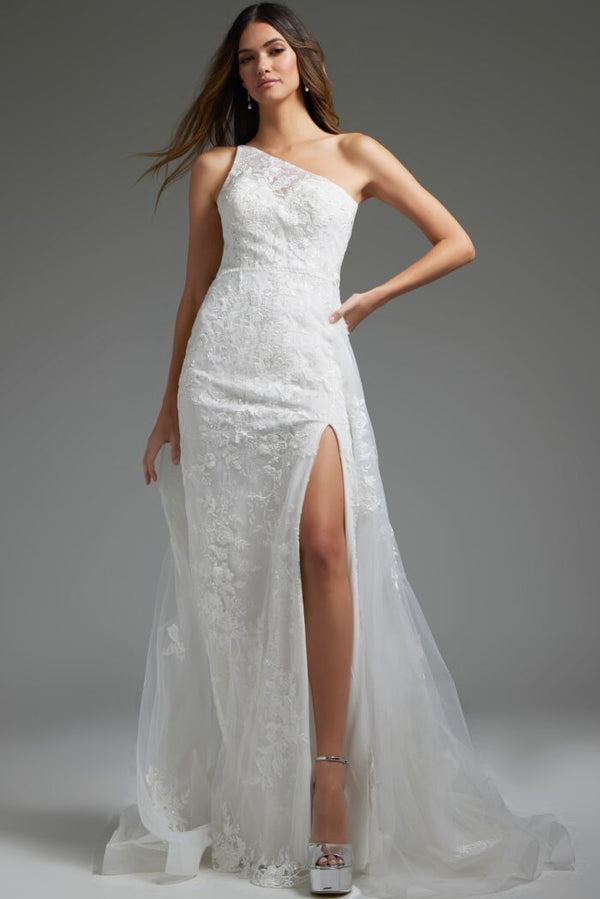 Jovani JB37601 Long Bridal Gown High Slit Wedding Dress