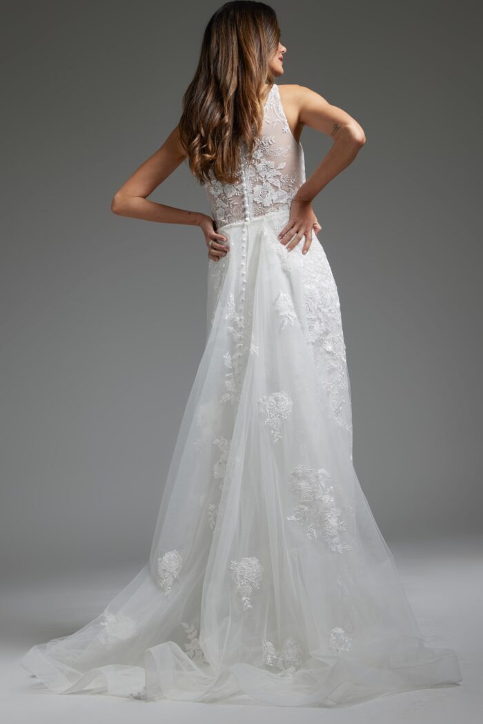 Jovani JB37601 Long Bridal Gown High Slit Wedding Dress