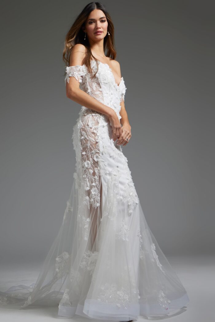 Wedding Dresses Long Mermaid Bridal Wedding Dress Off-White