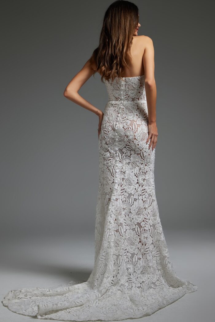 Wedding Dresses Long Bridal Gown Corset Lace Wedding Dress Off-White