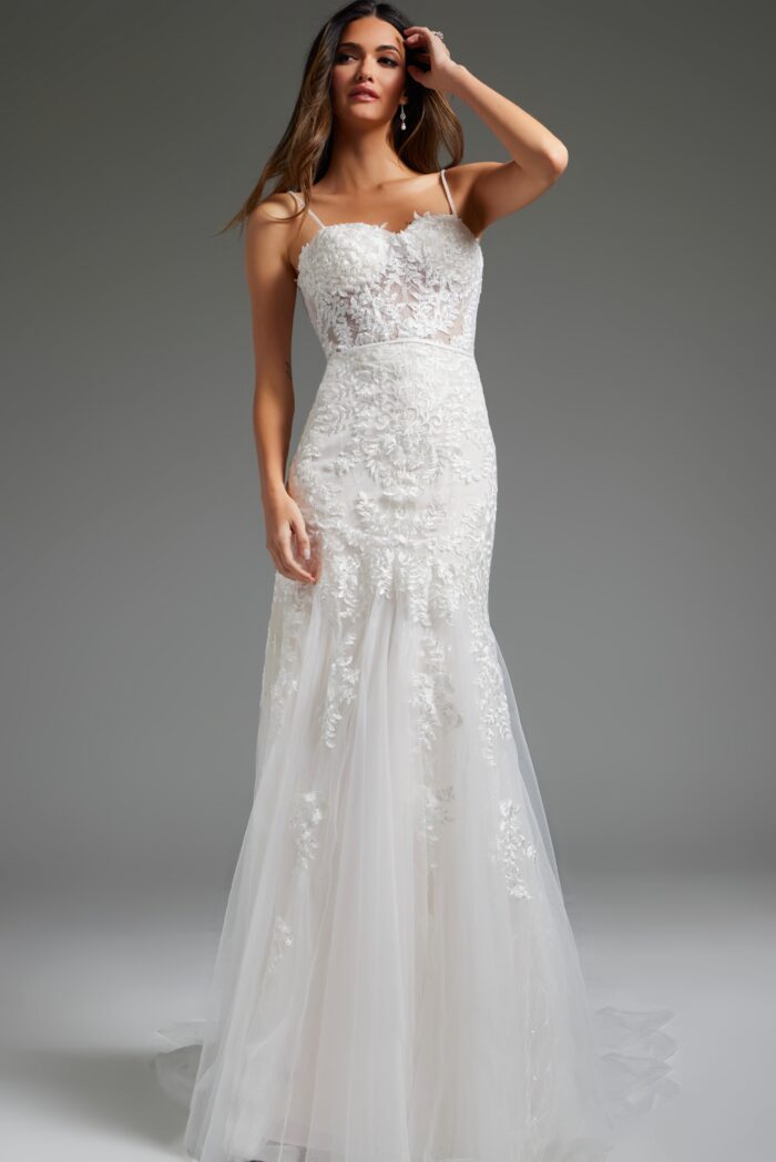 Jovani JB38490 Long Mermaid Bridal Wedding Dress