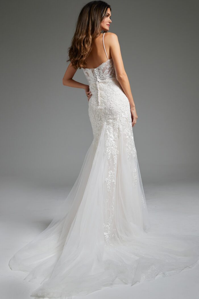 Jovani JB38490 Long Mermaid Bridal Wedding Dress