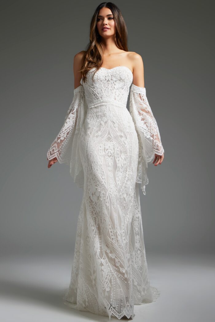 Jovani JB39162 Long Bridal Gown Lace Wedding Dress