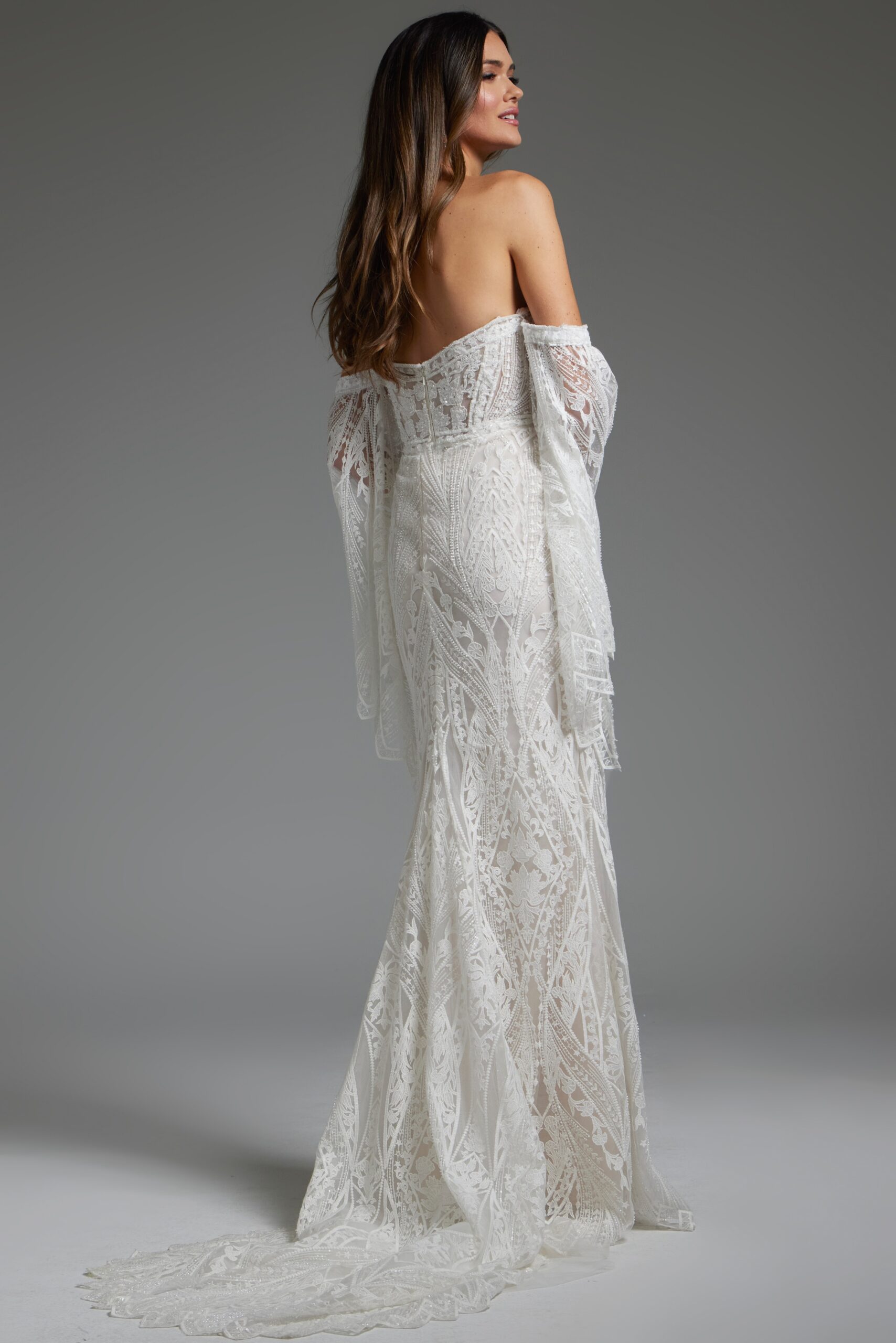 Jovani JB39162 Long Bridal Gown Lace Wedding Dress
