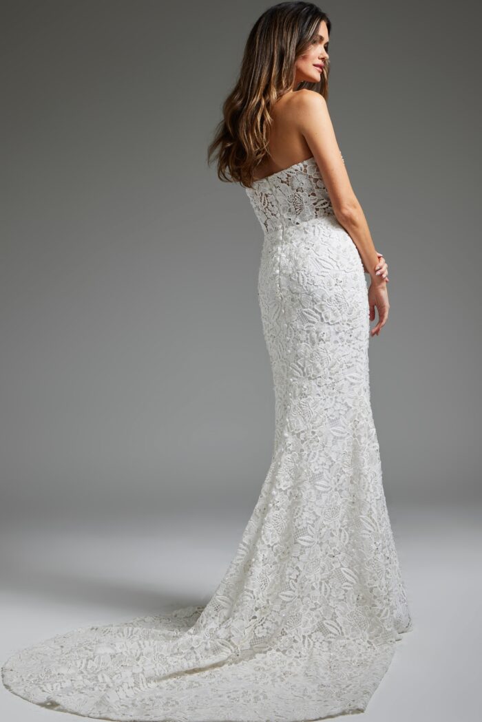 Wedding Dresses Long Bridal Gown Mermaid Fit Wedding Dress  Off-White