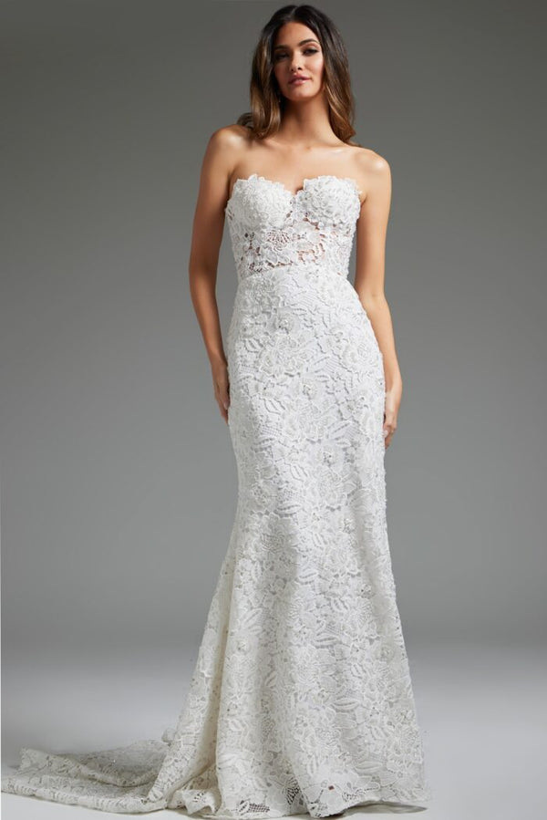 Jovani JB39733 Long Bridal Gown Mermaid Fit Wedding Dress