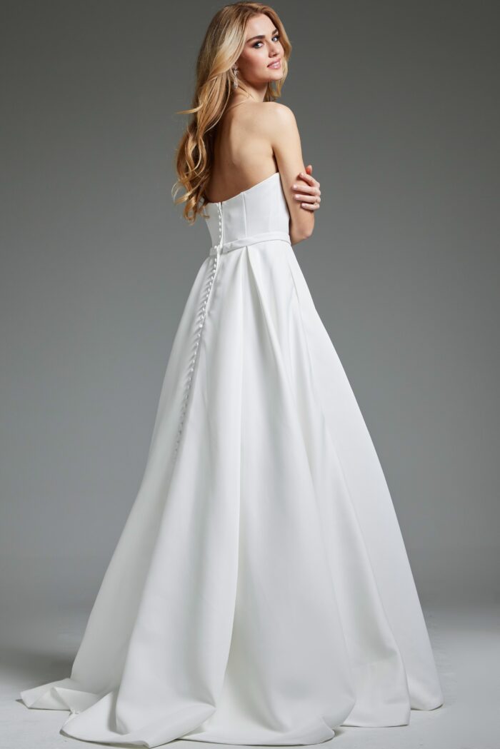 Jovani JB40599 A Line Bridal Gown Long Wedding Dress