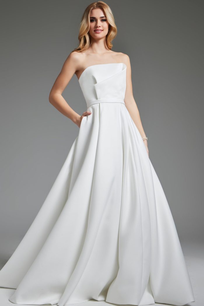 Jovani JB40599 A Line Bridal Gown Long Wedding Dress