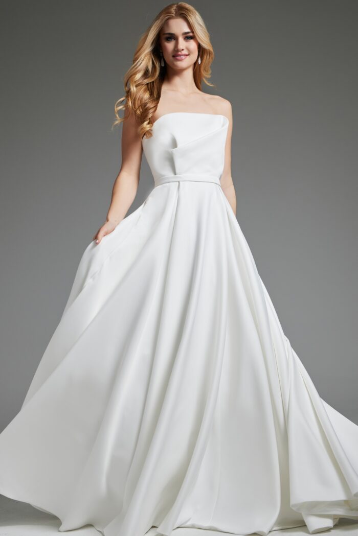 Jovani JB40599 A Line Bridal Gown Long Wedding Dress