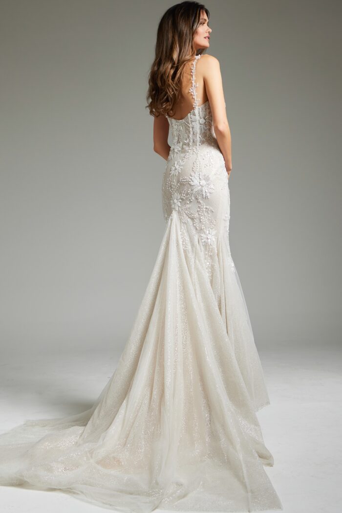 Jovani JB40631 Mermaid Long Beaded Wedding Dress – The Dress Outlet