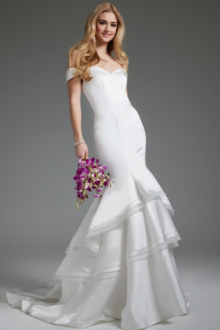 Wedding Dresses Long Mermaid Wedding Dress Off-White
