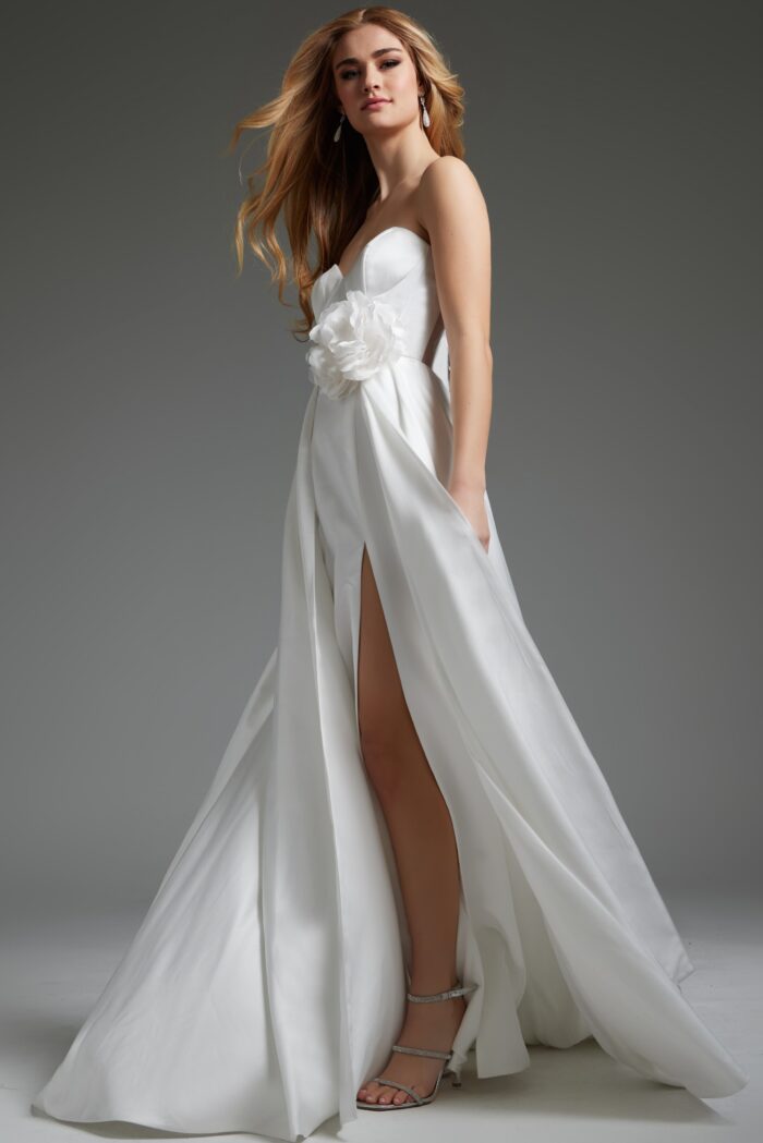Jovani JB40825 Bridal Gown A Line Corset Bodice Long Wedding Dress