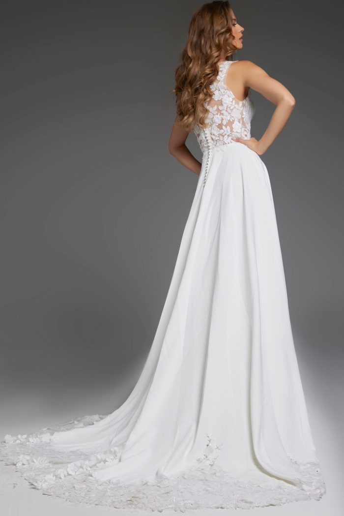 Wedding Dresses Long Bridal Gown A Line Beaded Wedding Dress Ivory/Nude