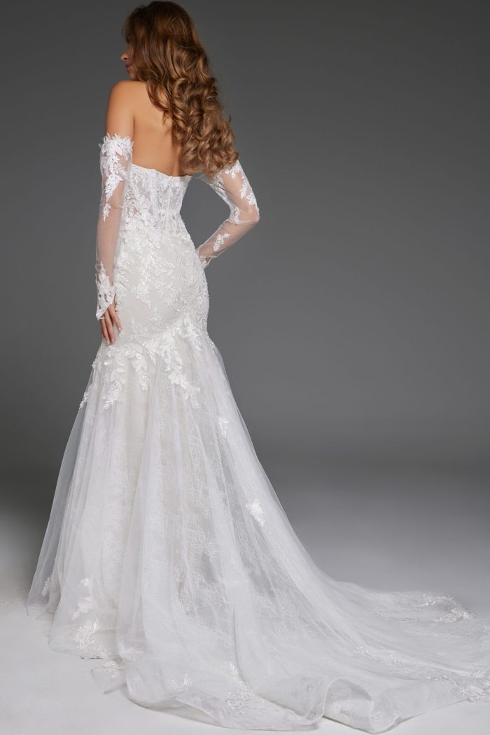 Wedding Dresses Long Lace Fit Bridal Gown Wedding Dress Off-White