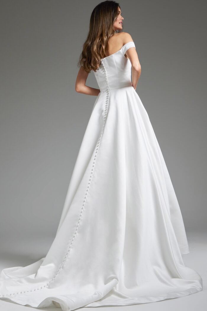 Wedding Dresses Long A Line Bridal Wedding Dress Off-White