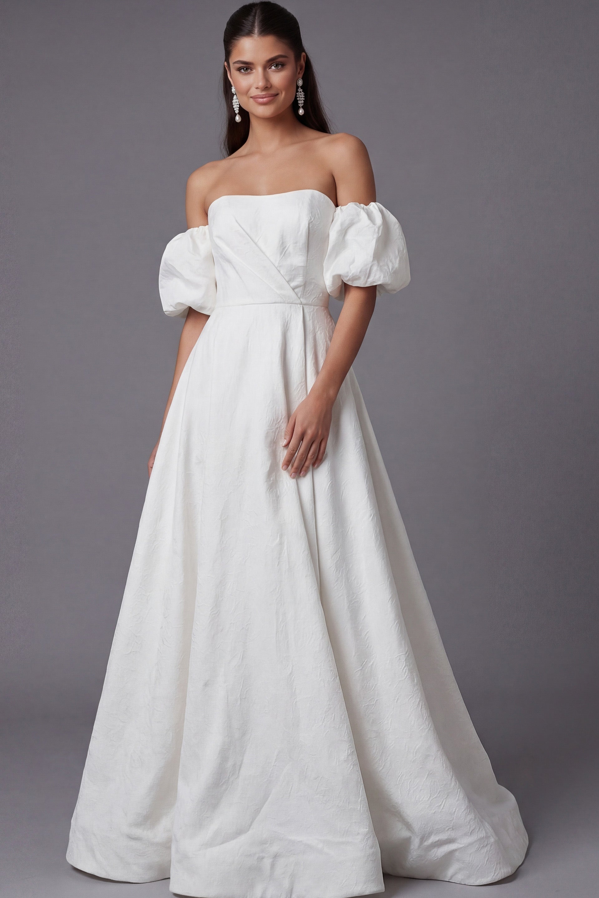 Strapless Floor-Length Organza Wedding Ball Gown Jovani JB43232