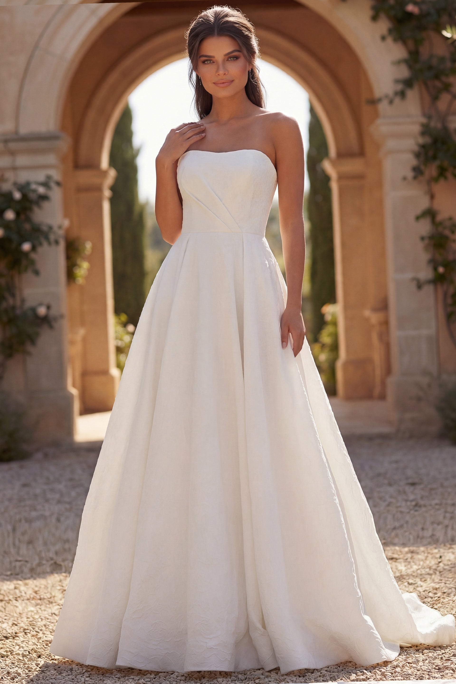 Strapless Floor-Length Organza Wedding Ball Gown Jovani JB43232