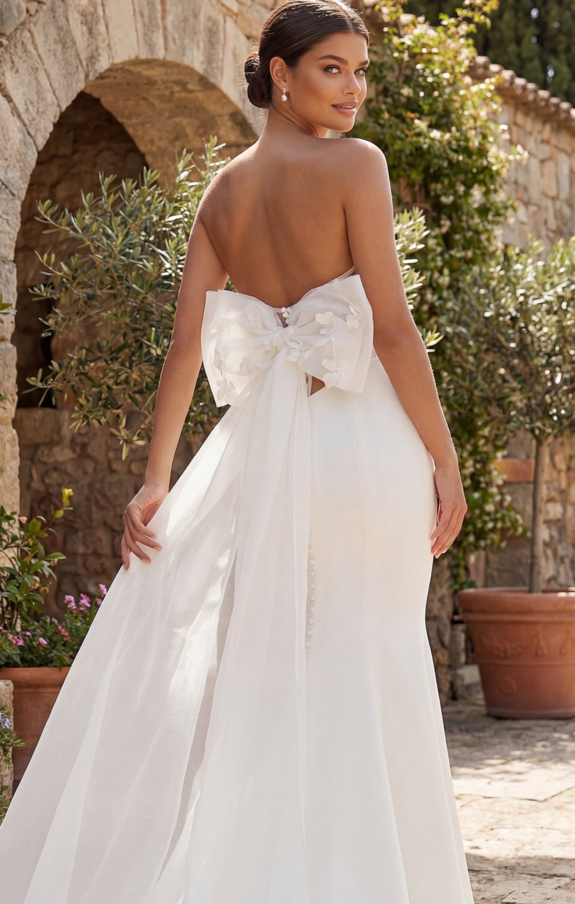 Off White Off-the-Shoulder Floor-Length Lace Bridal A-Line Gown with Sweetheart Bodice Jovani JB45113