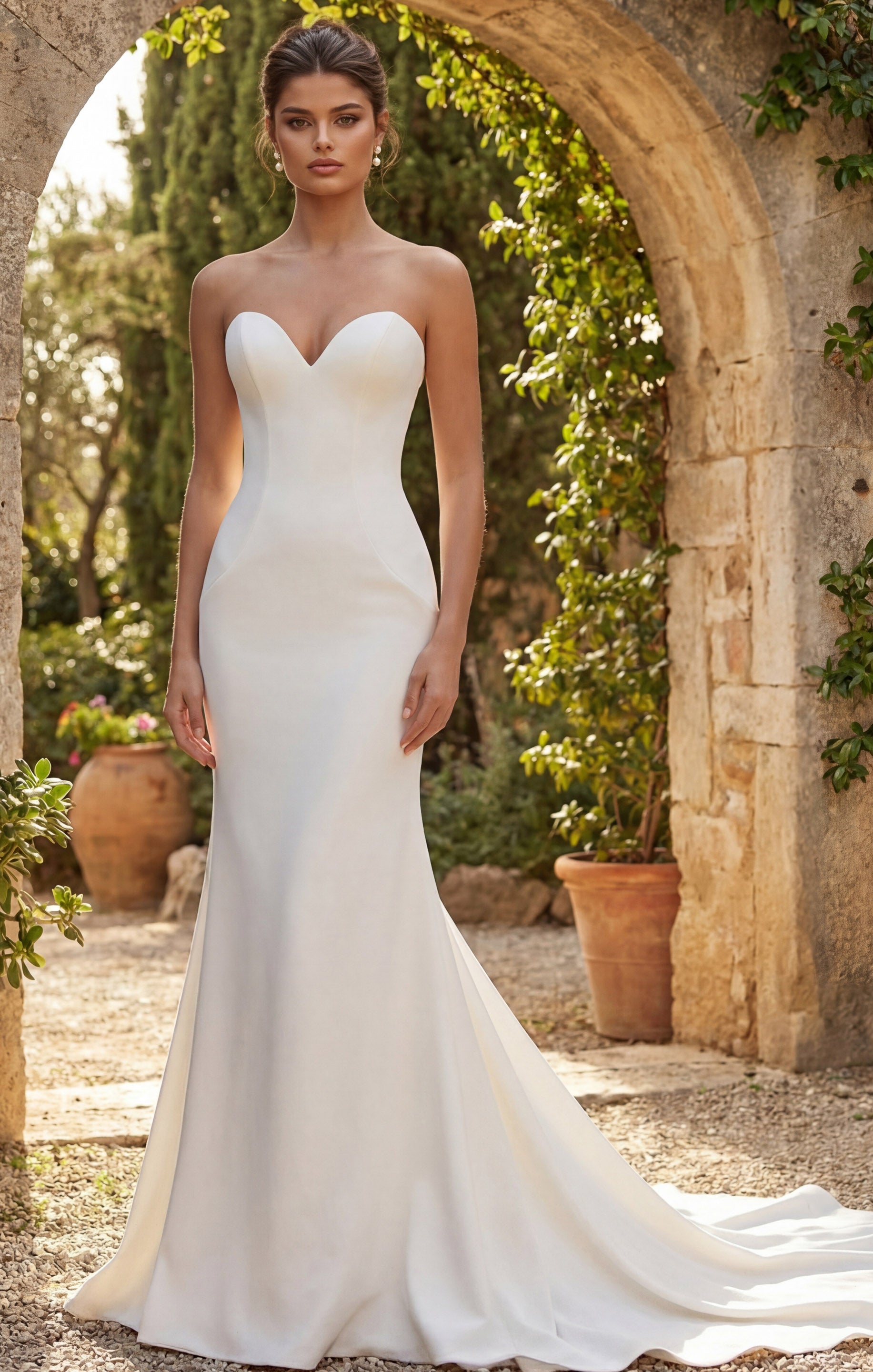 Off White Off-the-Shoulder Floor-Length Lace Bridal A-Line Gown with Sweetheart Bodice Jovani JB45113