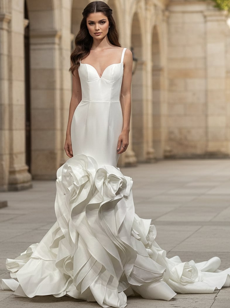 Sweetheart Floor-Length Satin Wedding Mermaid/Trumpet Jovani JB45569