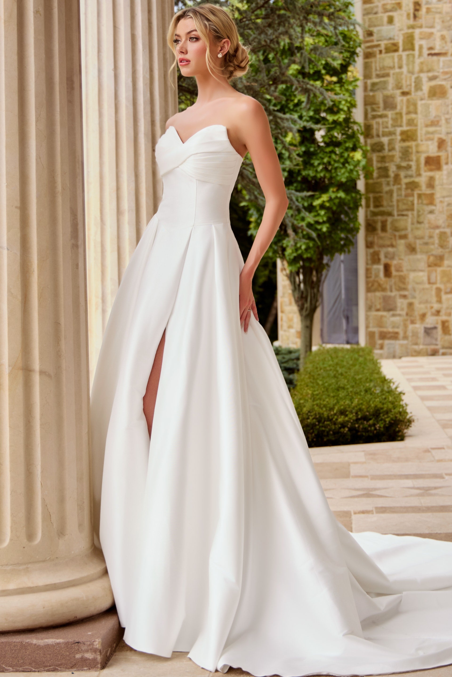 Sweetheart Floor-Length Satin Wedding Ball Gown Jovani JB46880